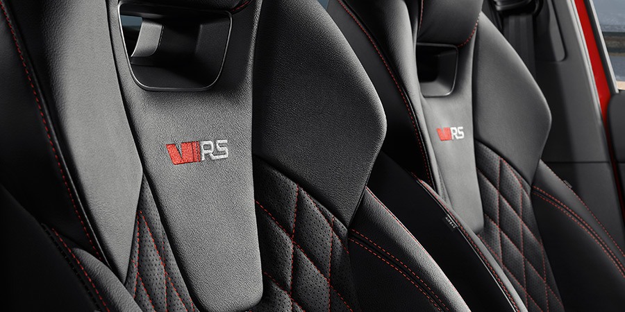 Protected RS leather upholstery close up shot