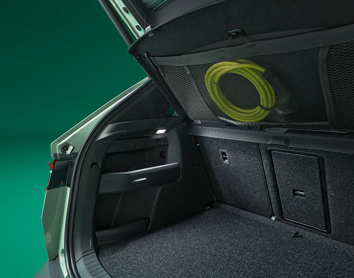 Rear boot with a charinging cable in it