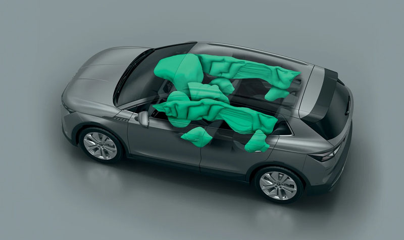 X-Ray view of a Skoda showing its airbags