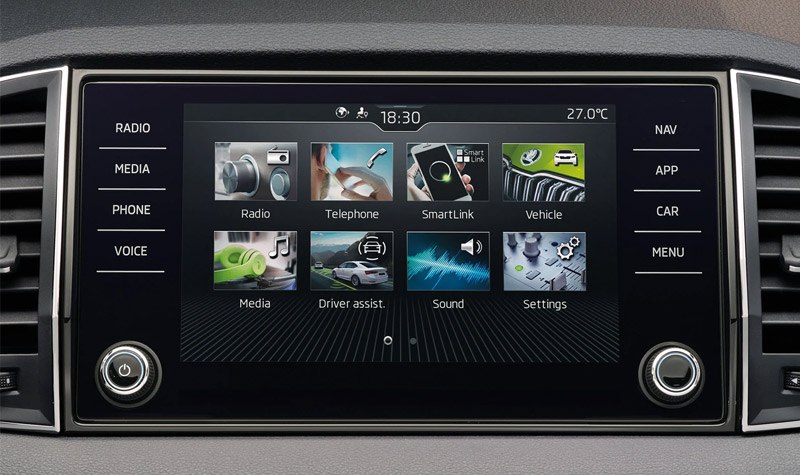 App home screen of the infotainment in a Karoq
