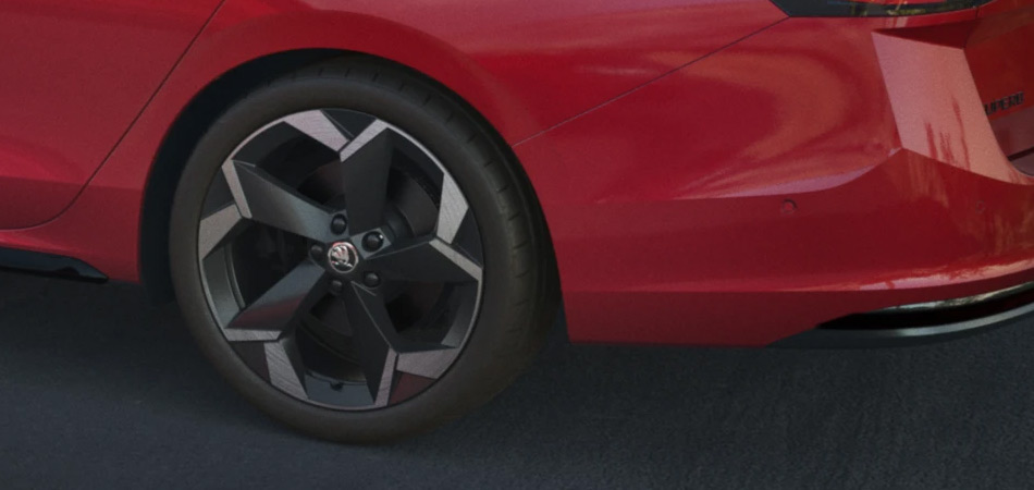 Alloy wheel design of a Superb Sportline