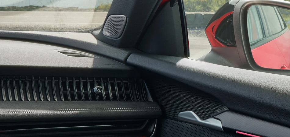 Close up of a Skoda dashboard and speaker